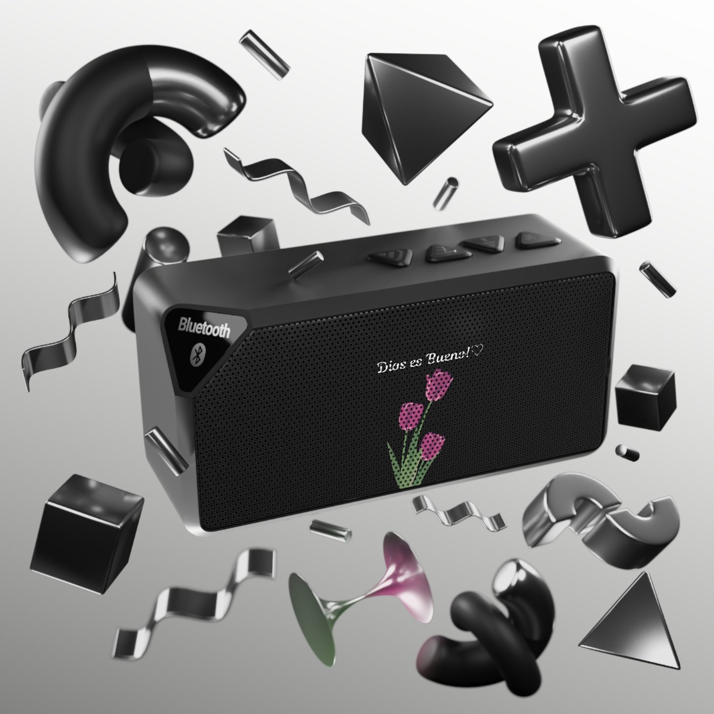 Bluetooth Speaker with Floral Design, Dios es Sueños, Portable Speaker, Music Lover Gift, Home Decor, Party Essential