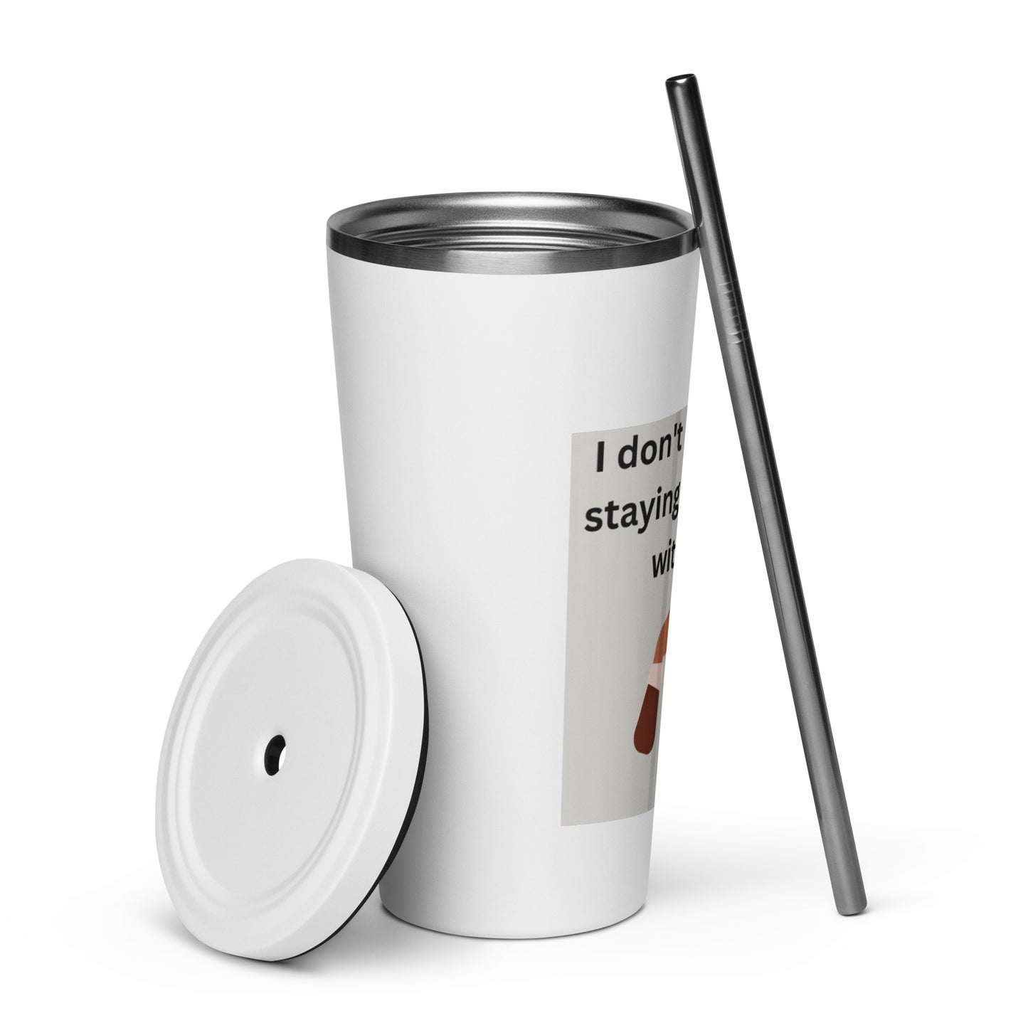 Insulated tumbler with a straw