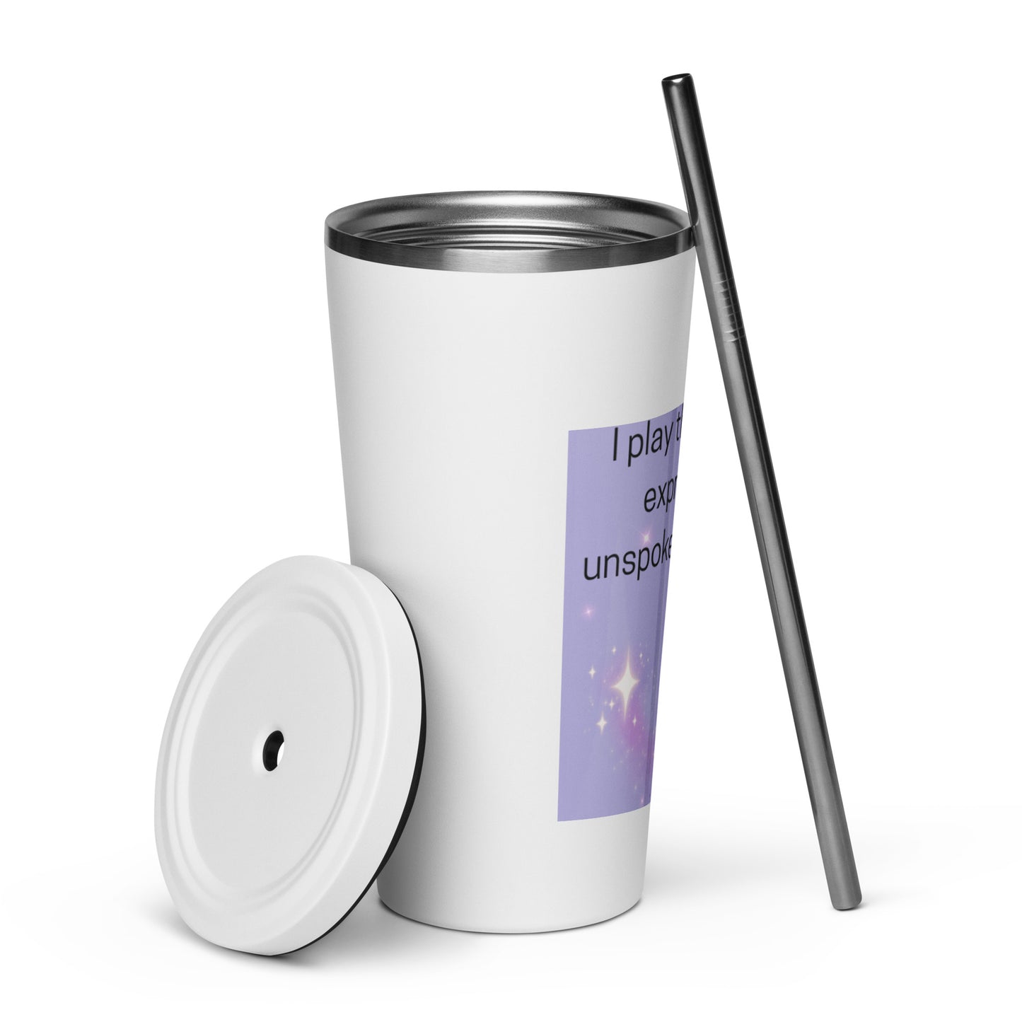 Insulated tumbler with a straw