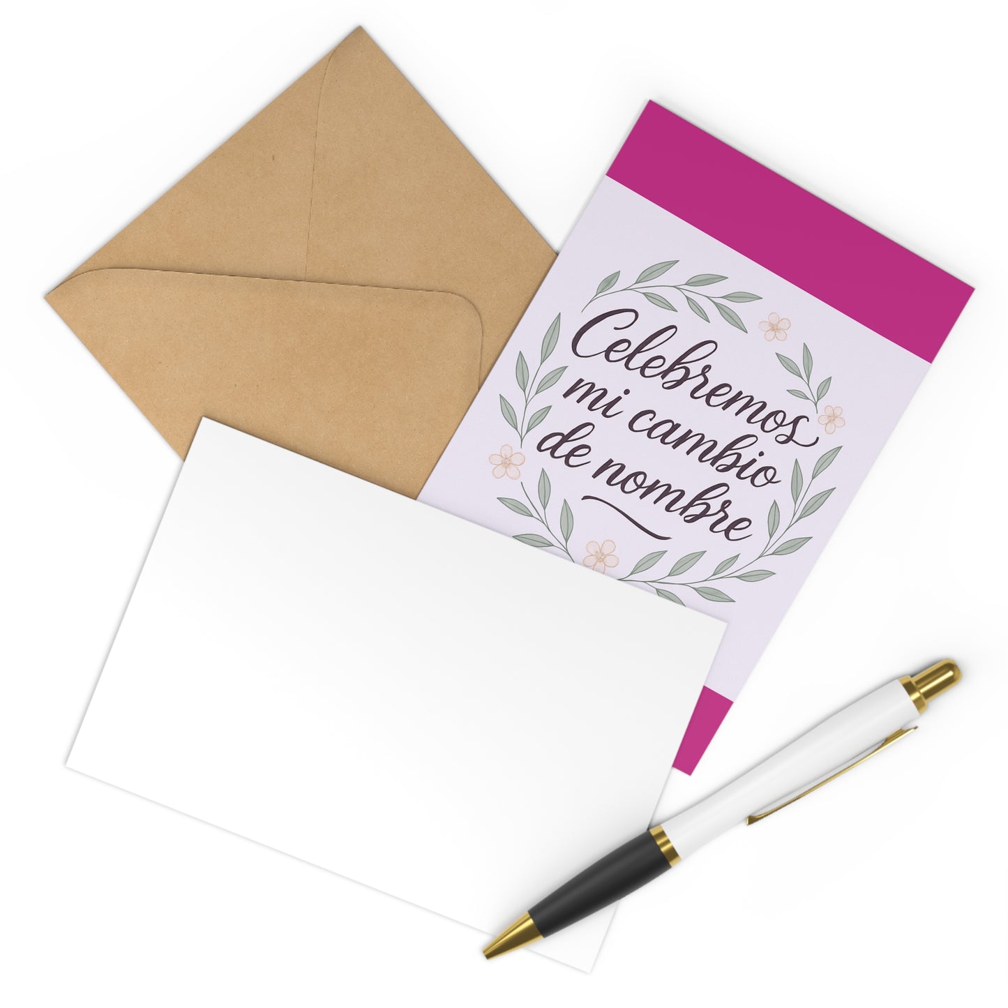 Celebration Postcards Set, Personalized Name Change Greetings, Floral Design Cards, Thoughtful Gifts for Friends, Chilean Traditions
