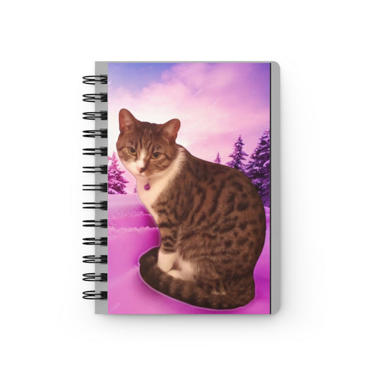 Cat Lover's Spiral Bound Journal - Cute Cat Design, Personalized Stationery, Gift for Cat Owners, Writing Journal, Diary