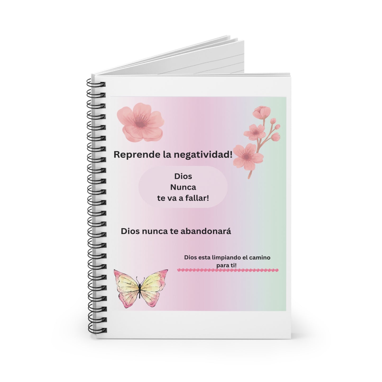 Inspirational Spiral Notebook - Motivational Quotes, Floral Design, Journal, Gift for Her, Self-Care, Positive Affirmation