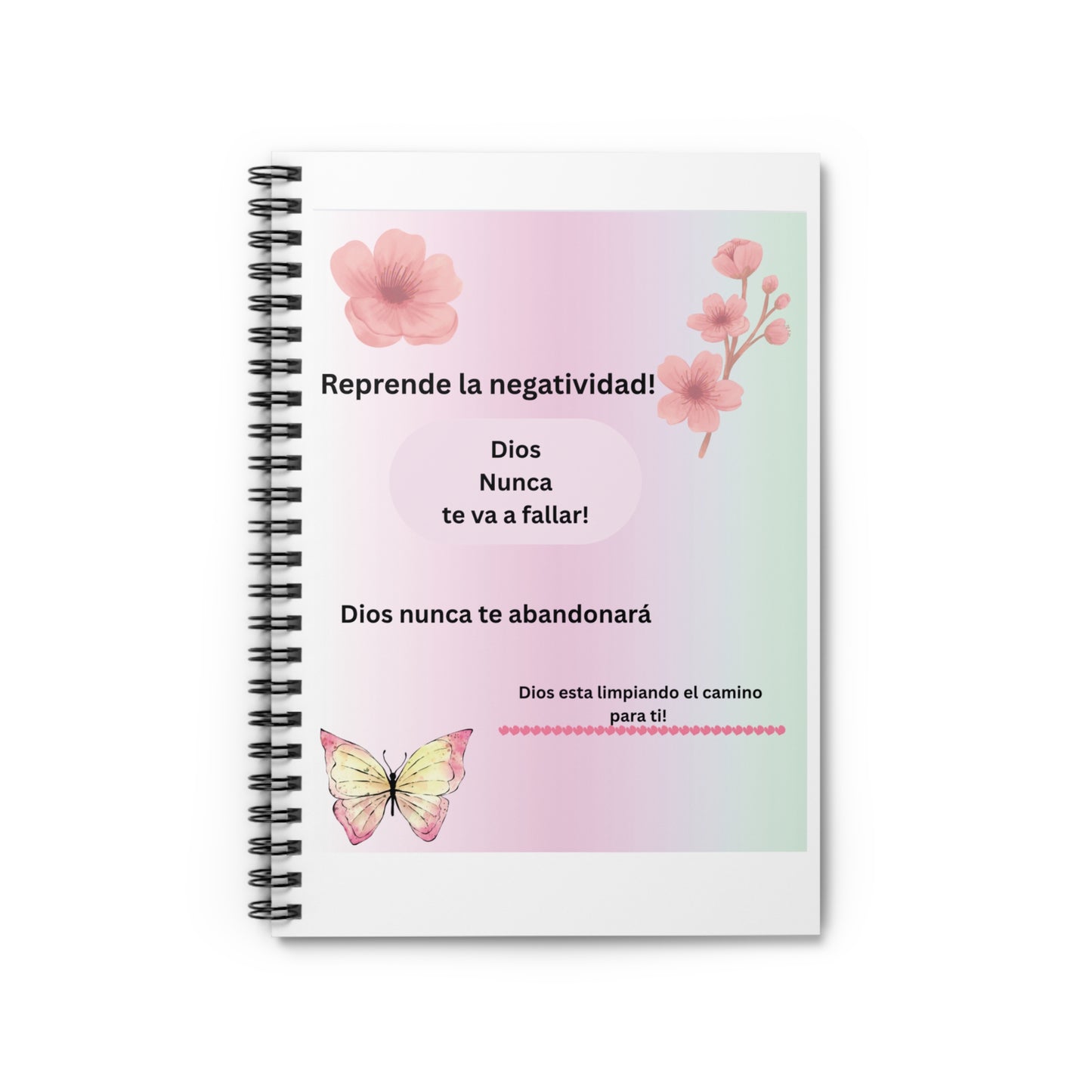 Inspirational Spiral Notebook - Motivational Quotes, Floral Design, Journal, Gift for Her, Self-Care, Positive Affirmation