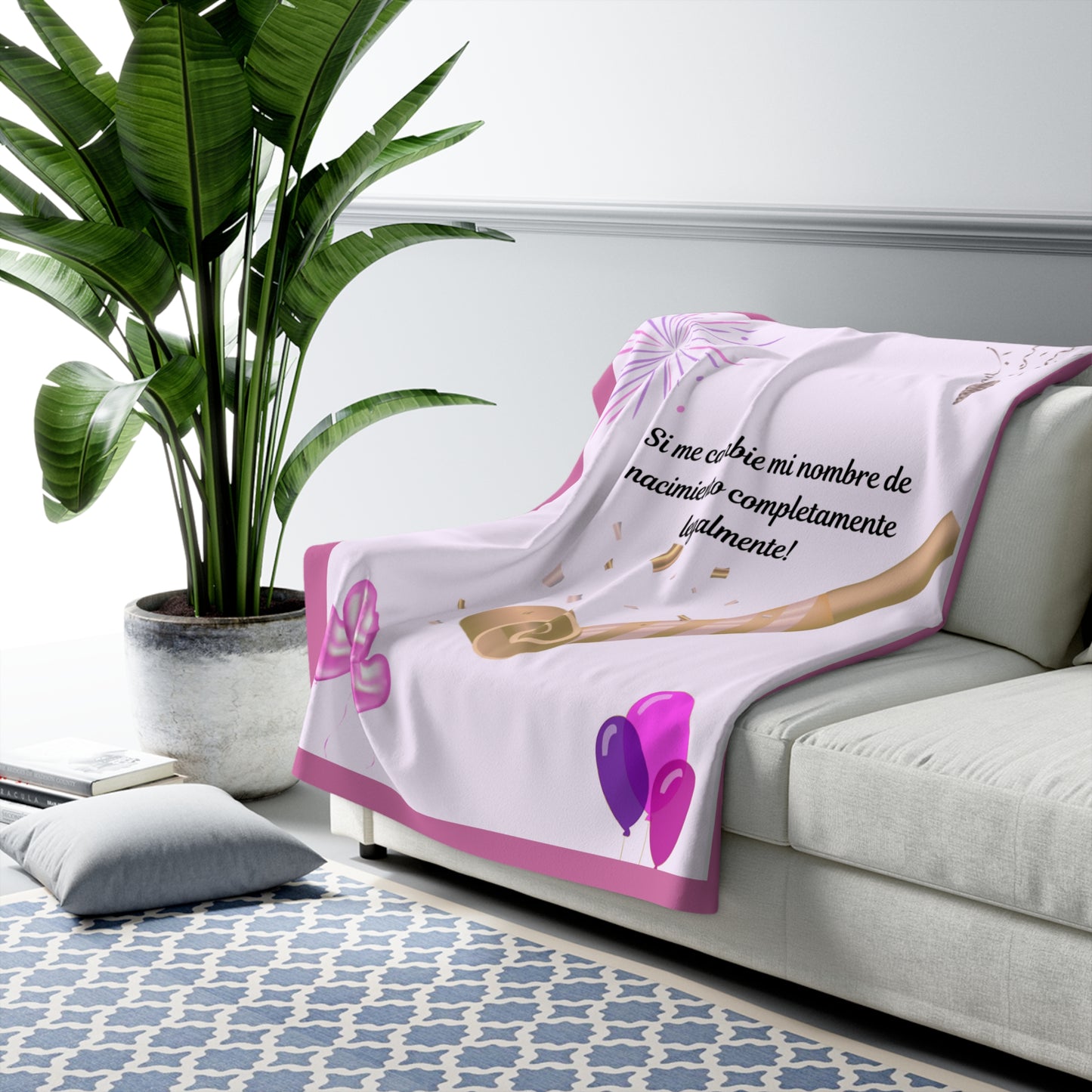 Celebration Sherpa Fleece Blanket | Cozy Gift, Birthday Party Decor, Home Comfort, Soft Throw, Fun Celebration Blanket