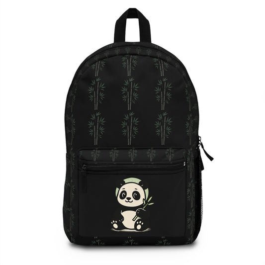 Panda Print Backpack, Cute School Bag, Eco-Friendly Backpack, Animal Lovers Gift, Nature-Inspired Backpack, Trendy Student Backpack