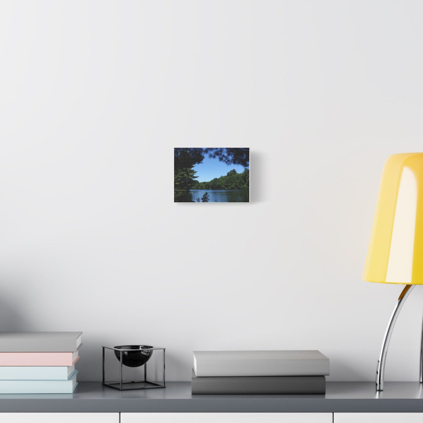Nature Wall Art Canvas, Serene Lakeside Scene, Home Decor for Nature Lovers, Perfect for Living Room or Bedroom