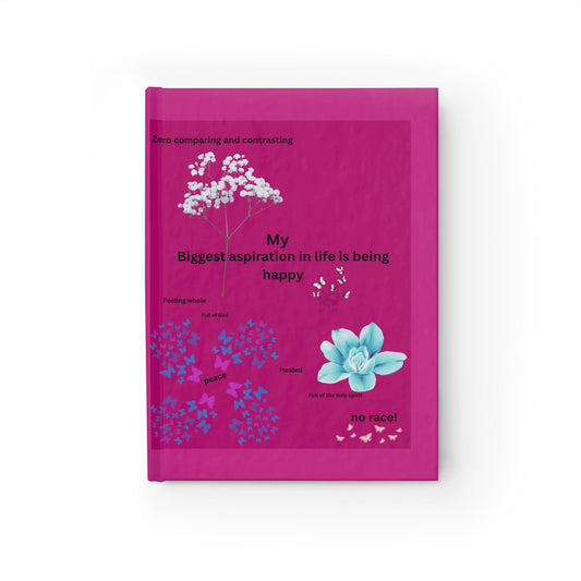 Inspirational Journal - My Biggest Aspiration in Life is Being Happy, Self-Discovery Notebook, Motivational Writing Journal, Pink [...]