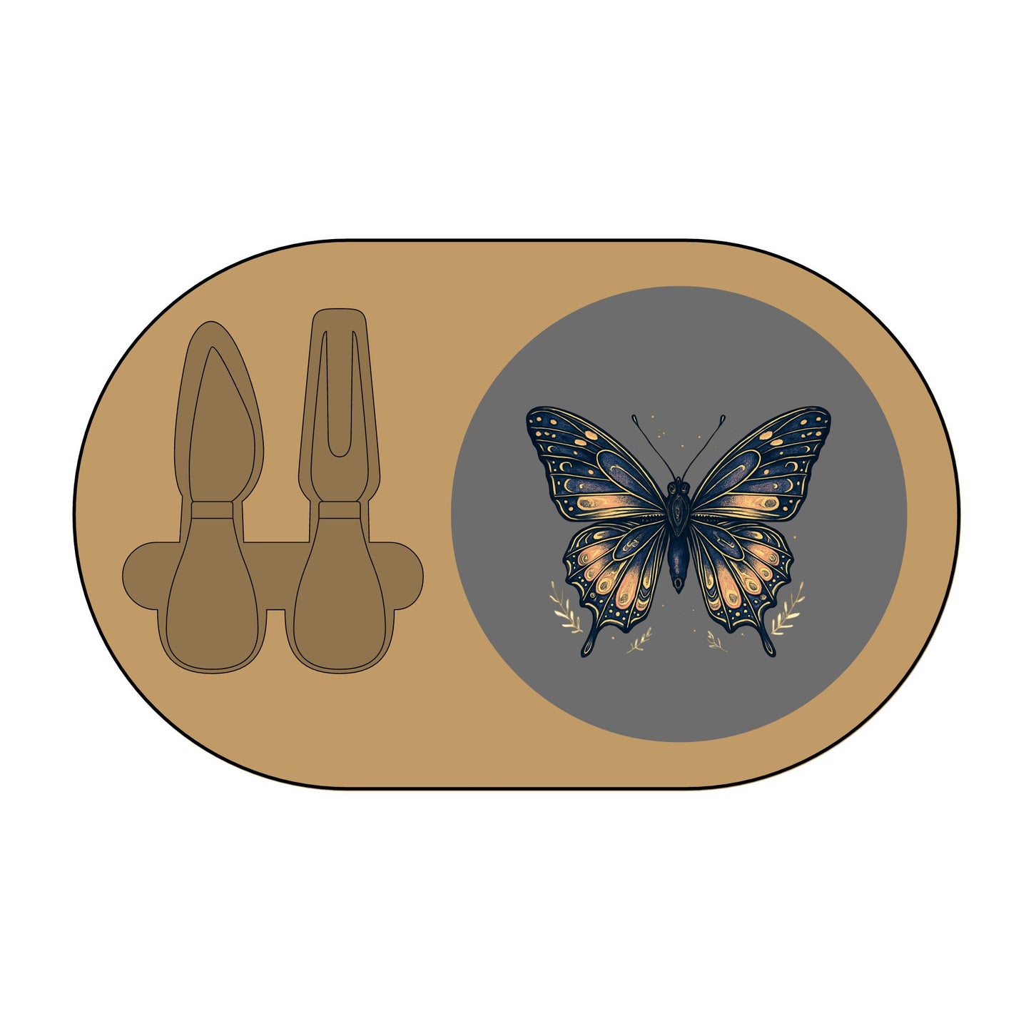 Butterfly Engraved Charcuterie Board, Personalized Serving Tray, Eco-Friendly Home Decor, Housewarming Gift, Rustic Kitchen Accessory