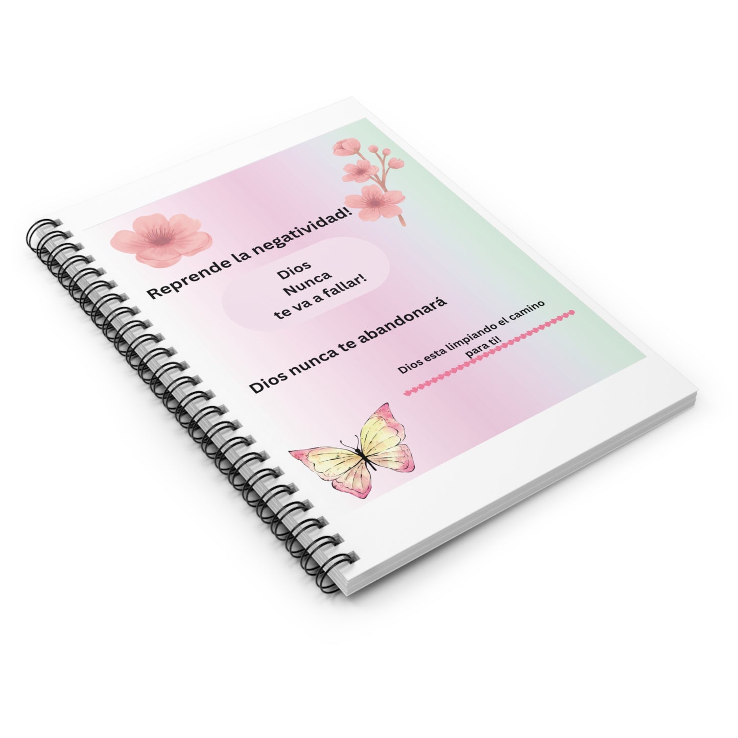 Inspirational Spiral Notebook - Motivational Quotes, Floral Design, Journal, Gift for Her, Self-Care, Positive Affirmation