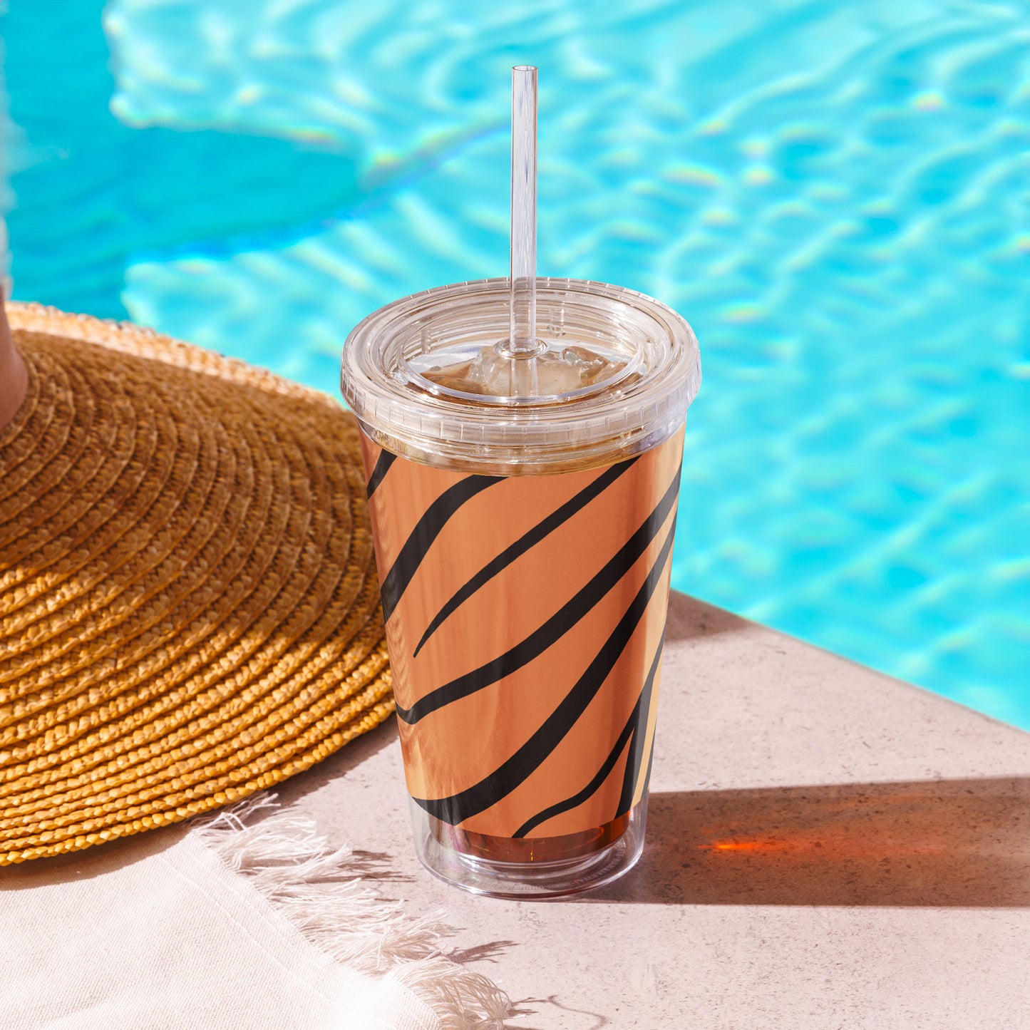 Clear plastic tumbler