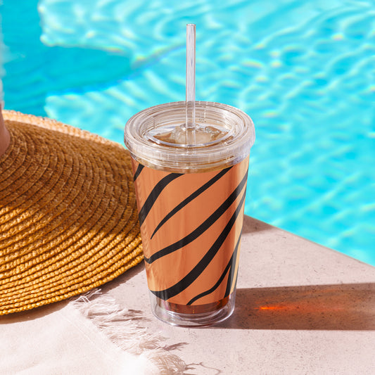 Clear plastic tumbler