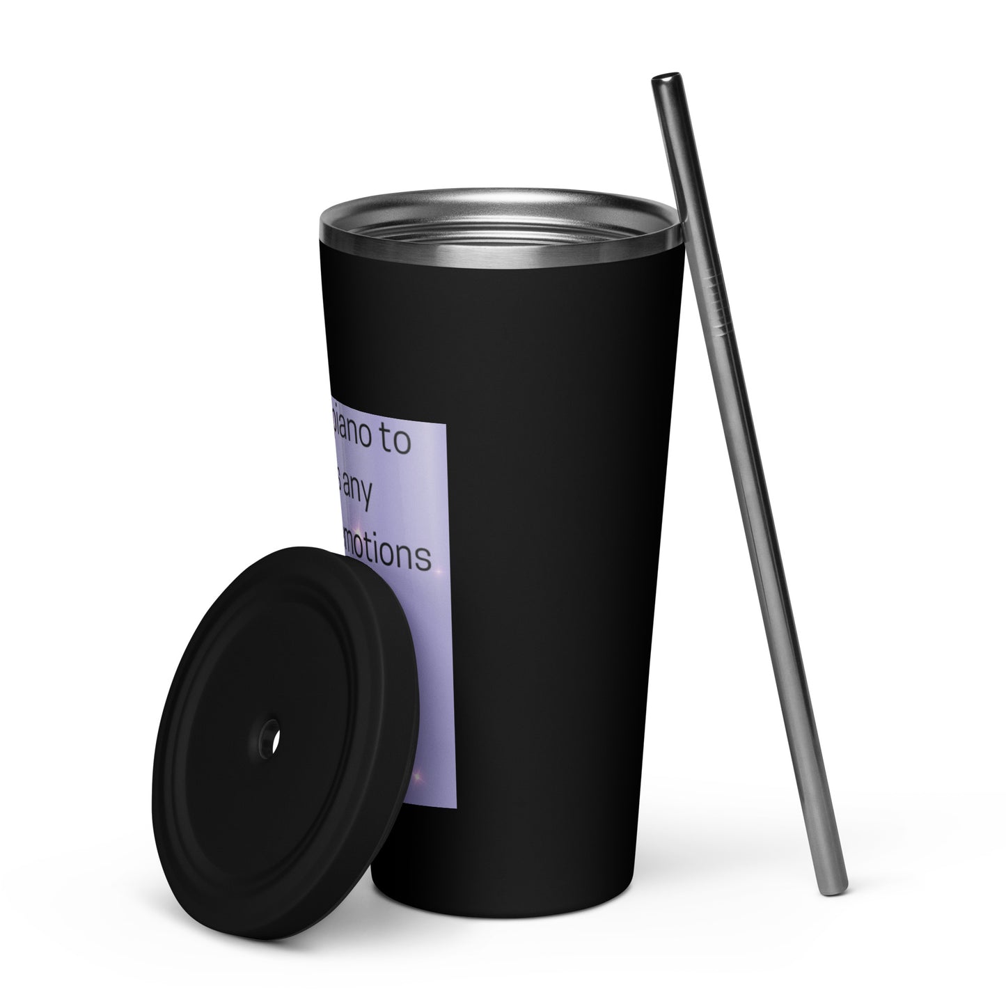 Insulated tumbler with a straw