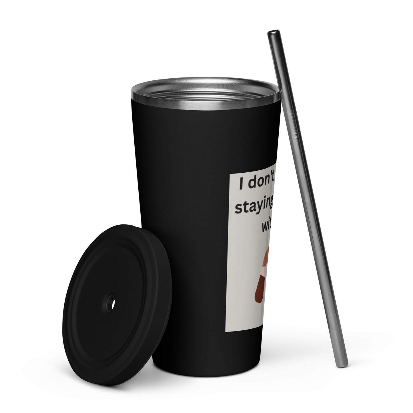 Insulated tumbler with a straw