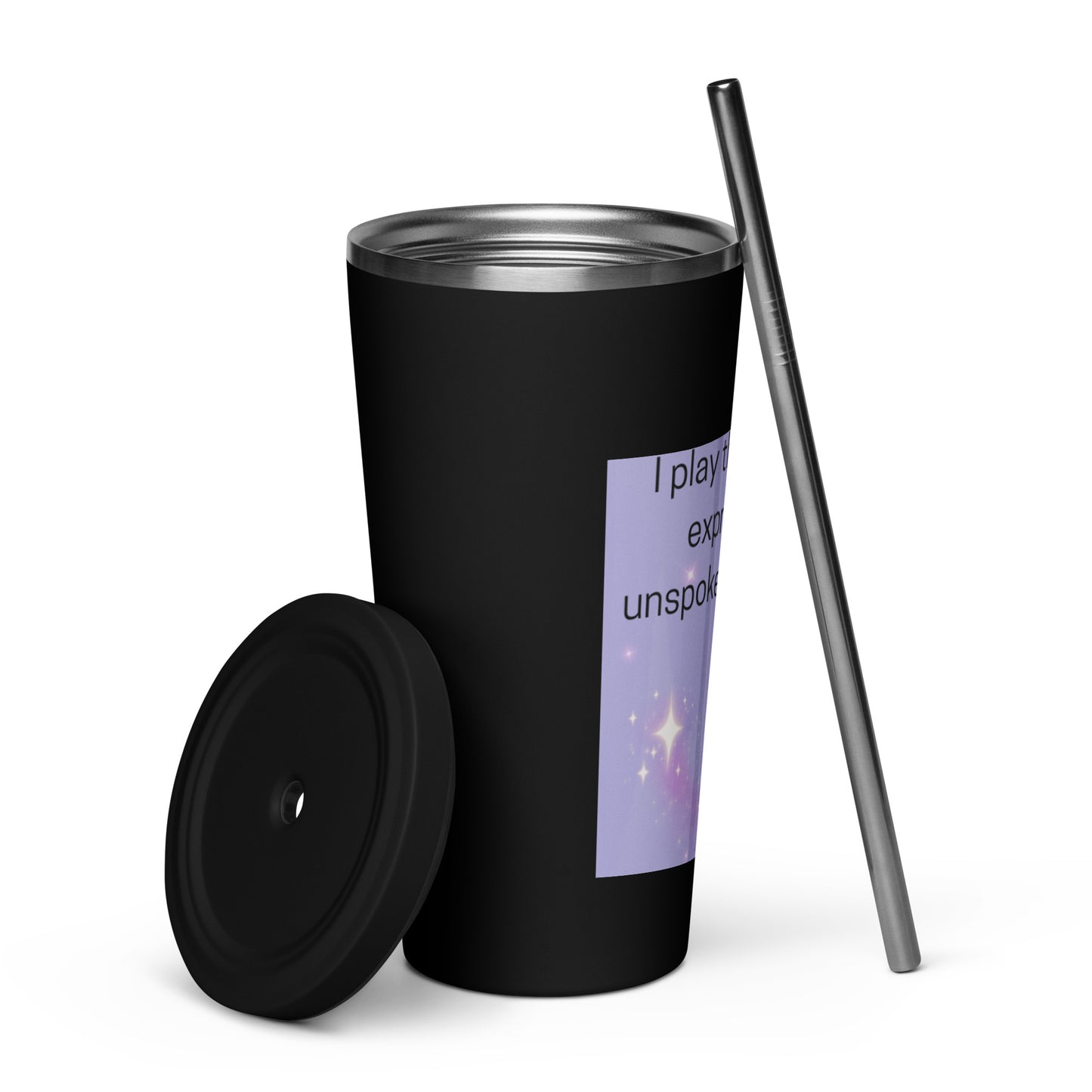 Insulated tumbler with a straw