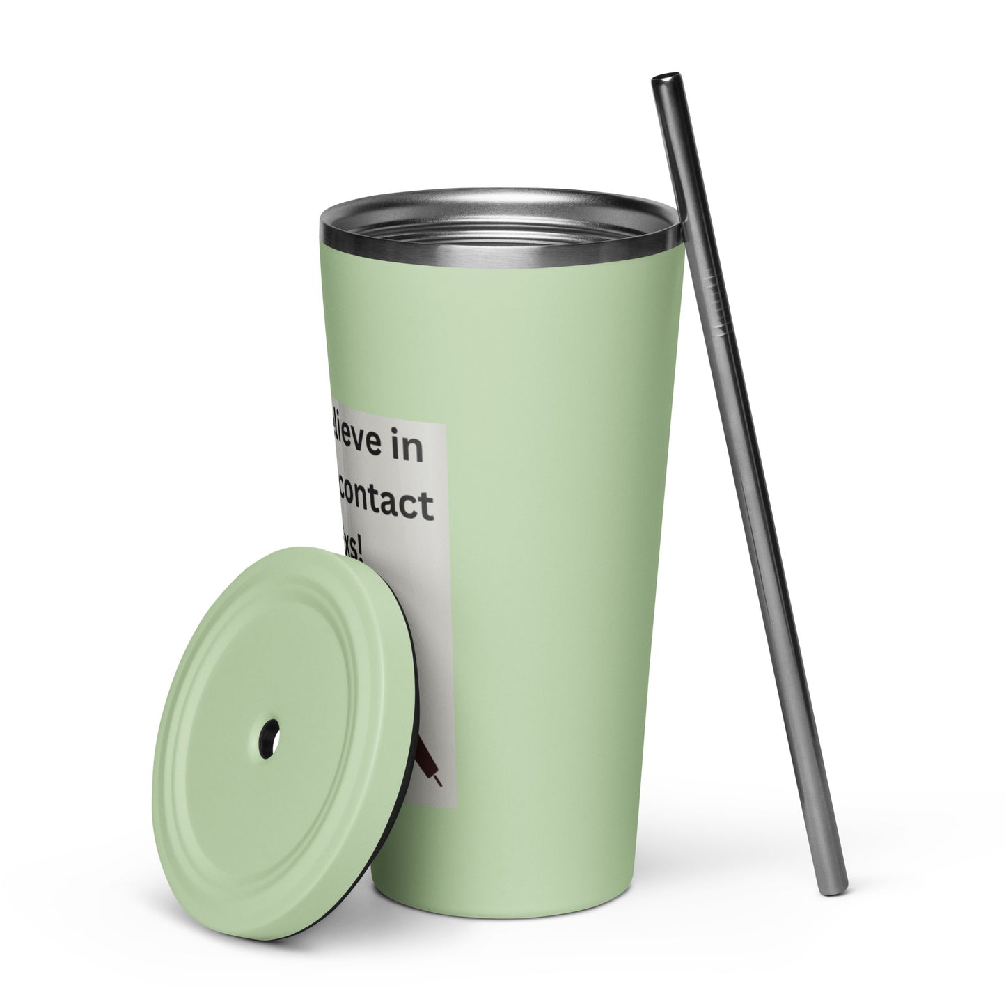 Insulated tumbler with a straw