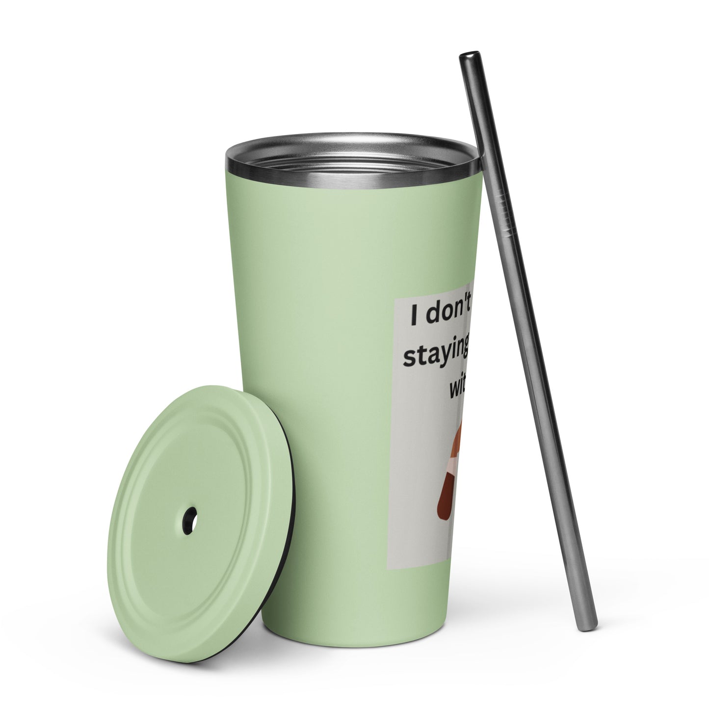 Insulated tumbler with a straw