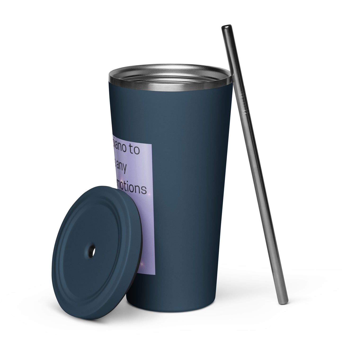 Insulated tumbler with a straw