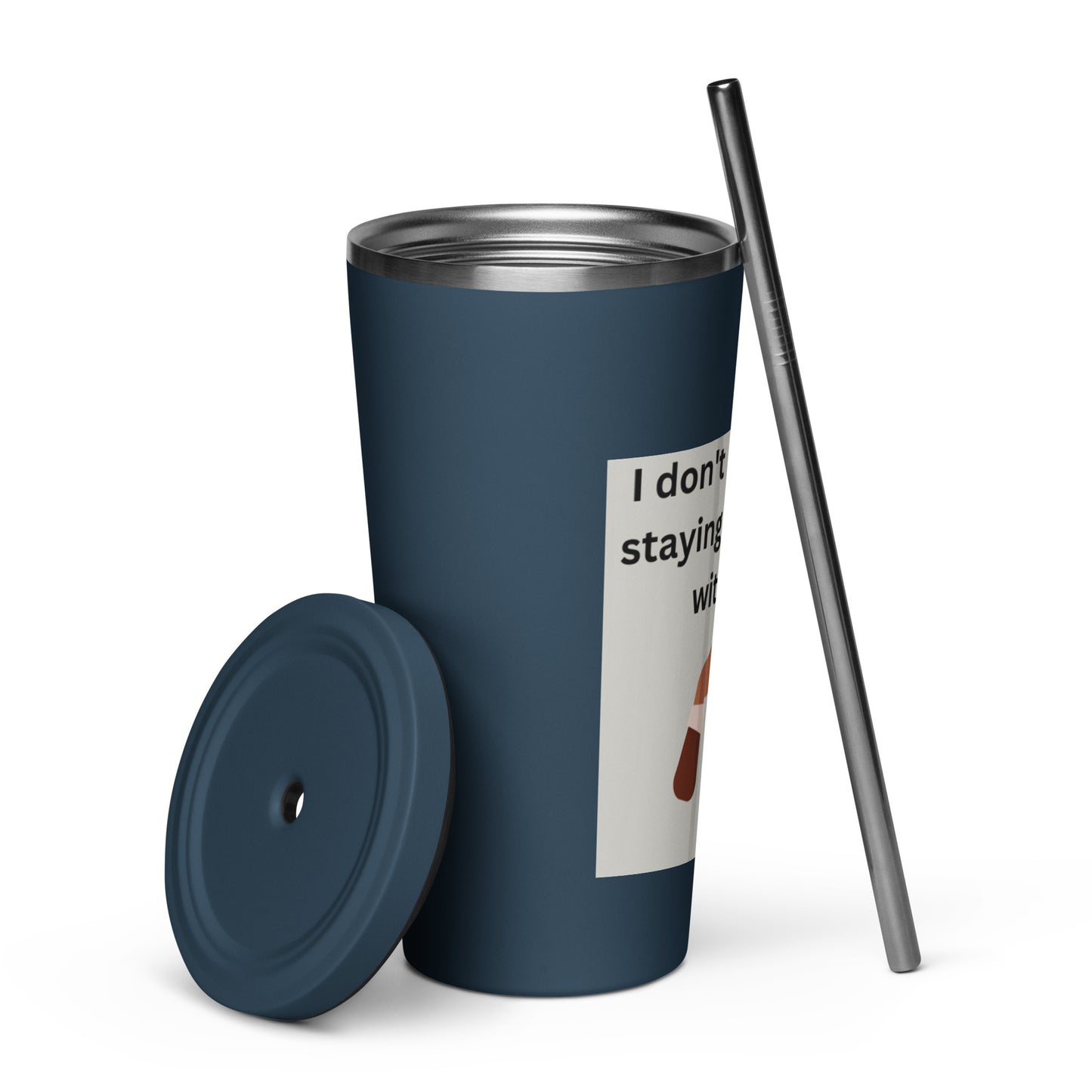 Insulated tumbler with a straw