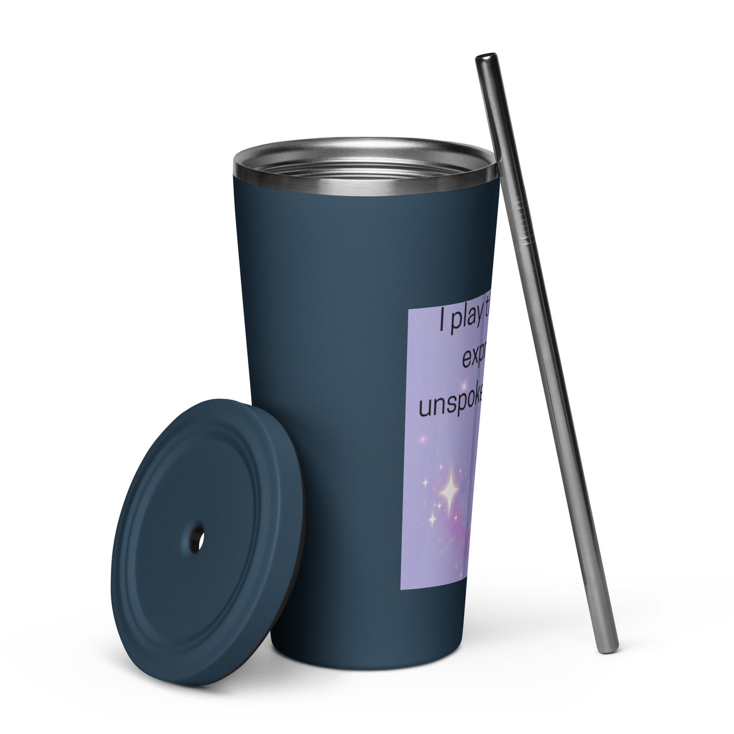 Insulated tumbler with a straw