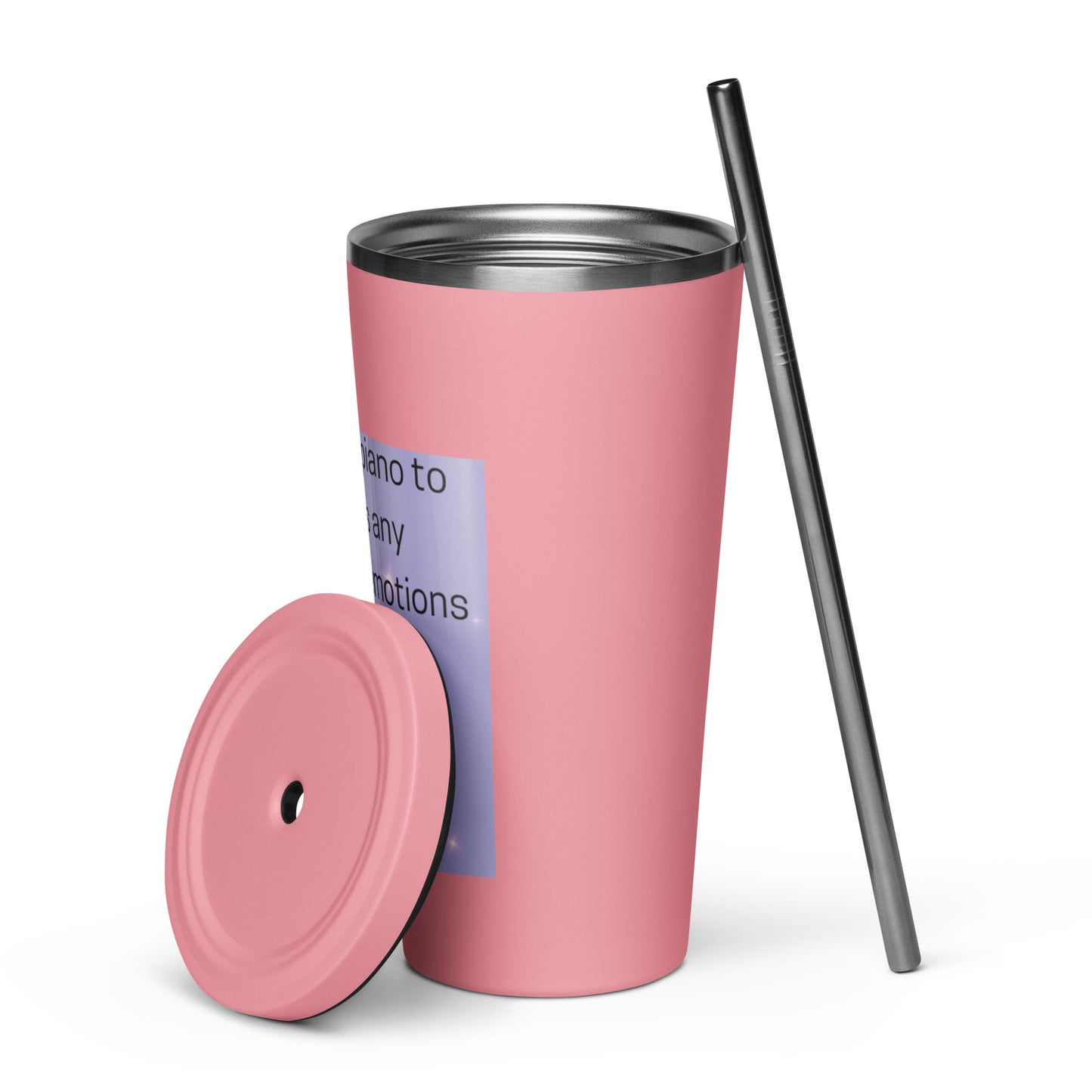 Insulated tumbler with a straw