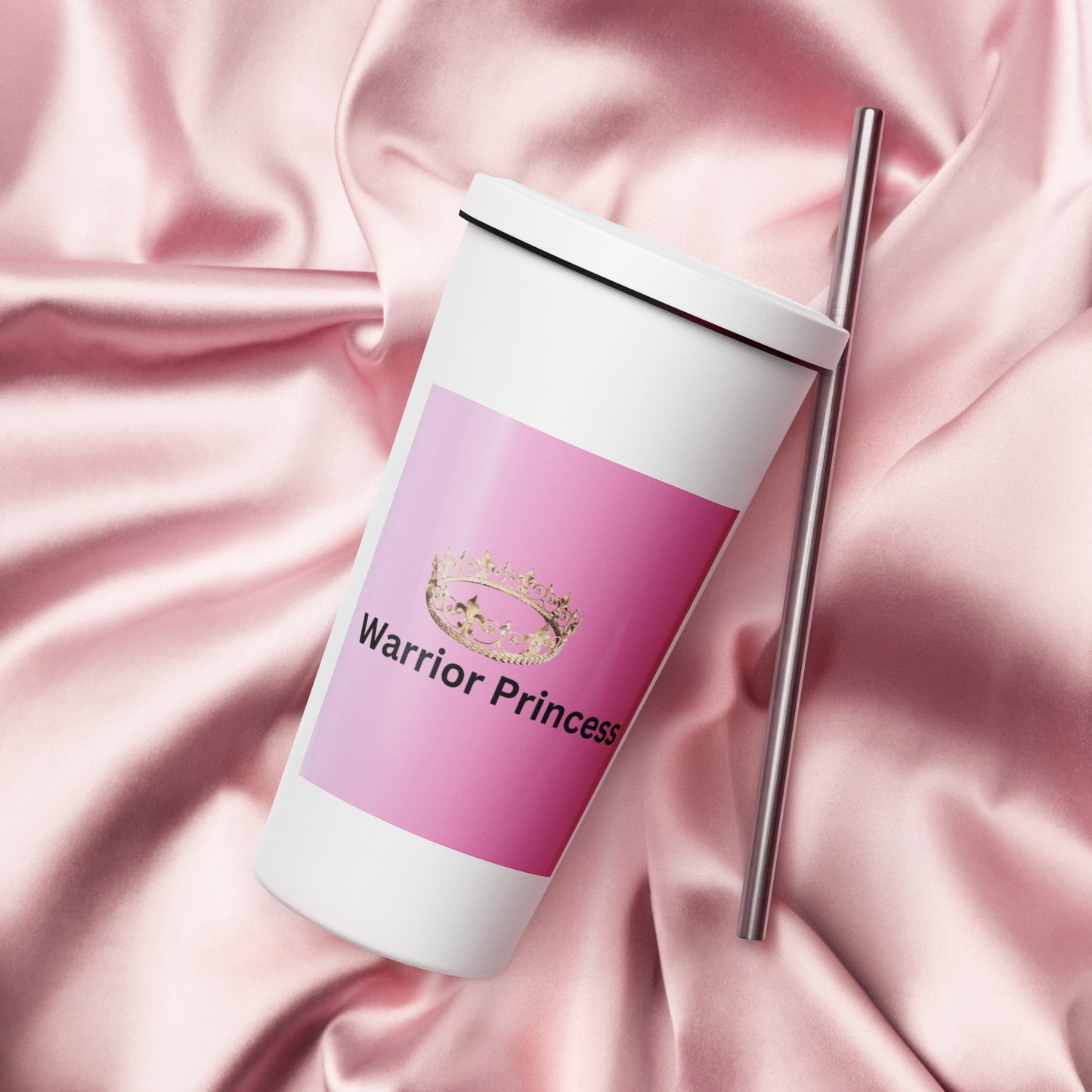 Insulated tumbler with a straw