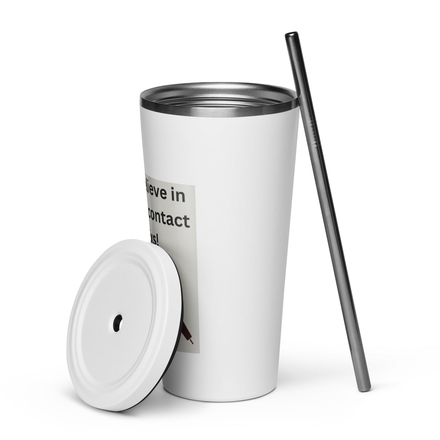 Insulated tumbler with a straw