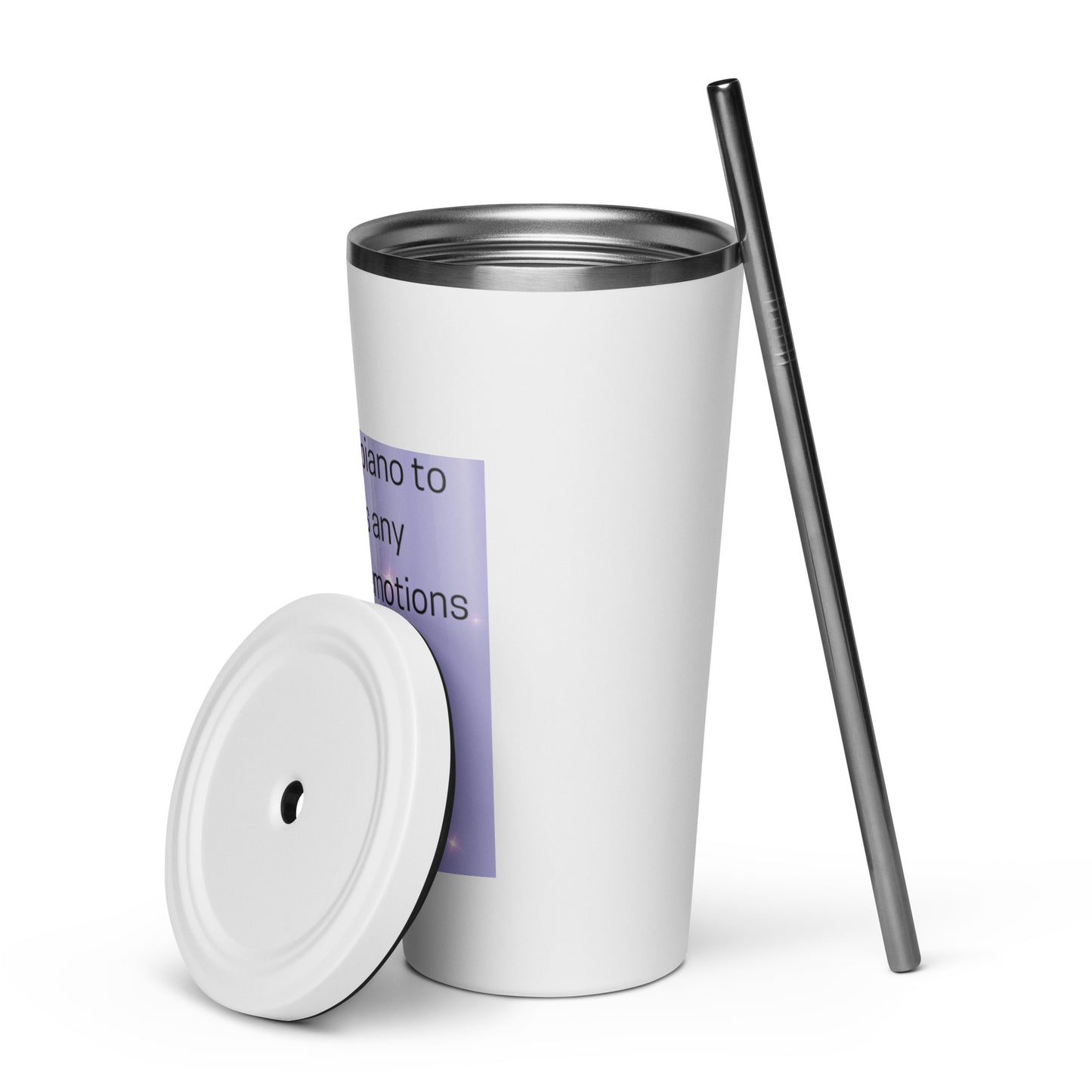 Insulated tumbler with a straw