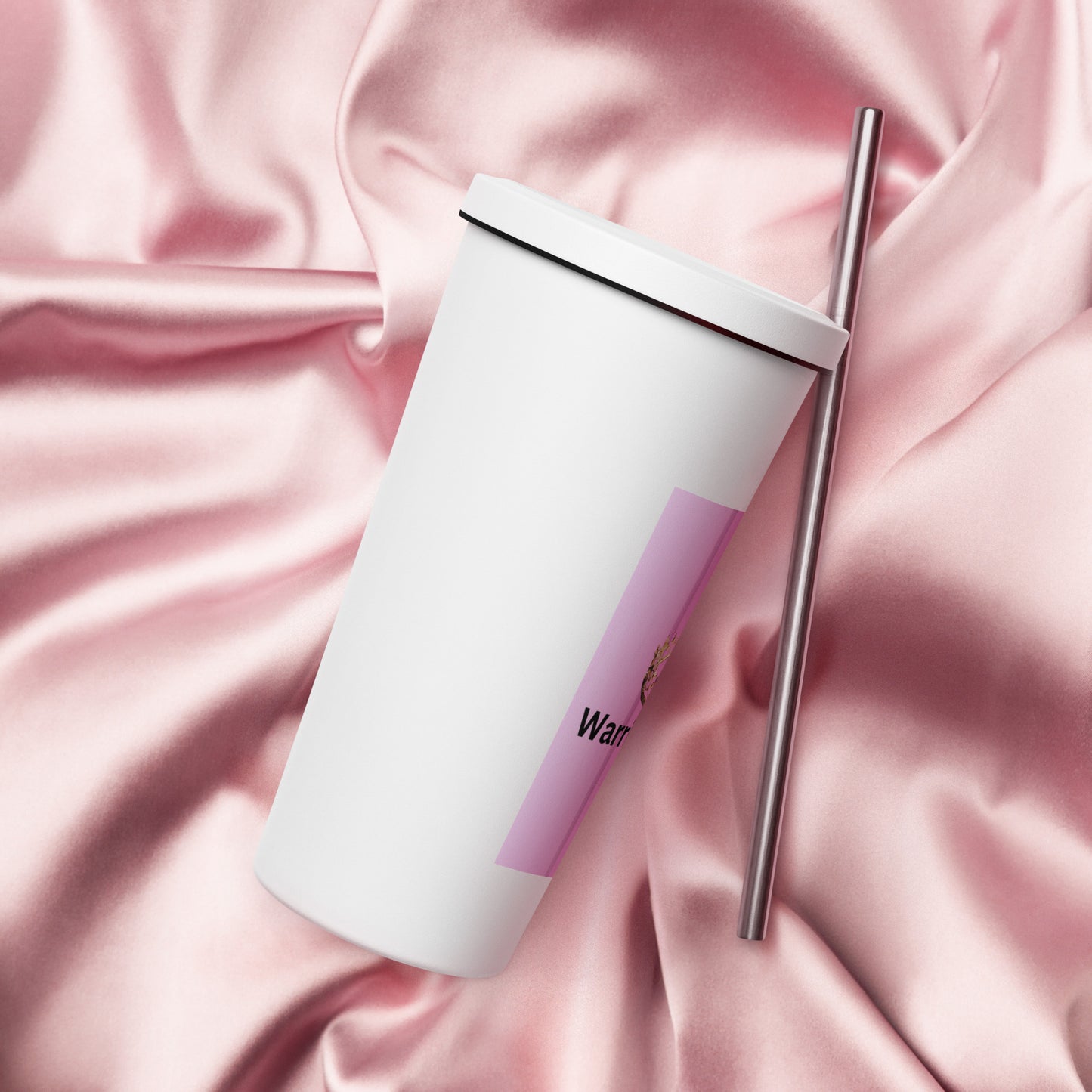 Insulated tumbler with a straw