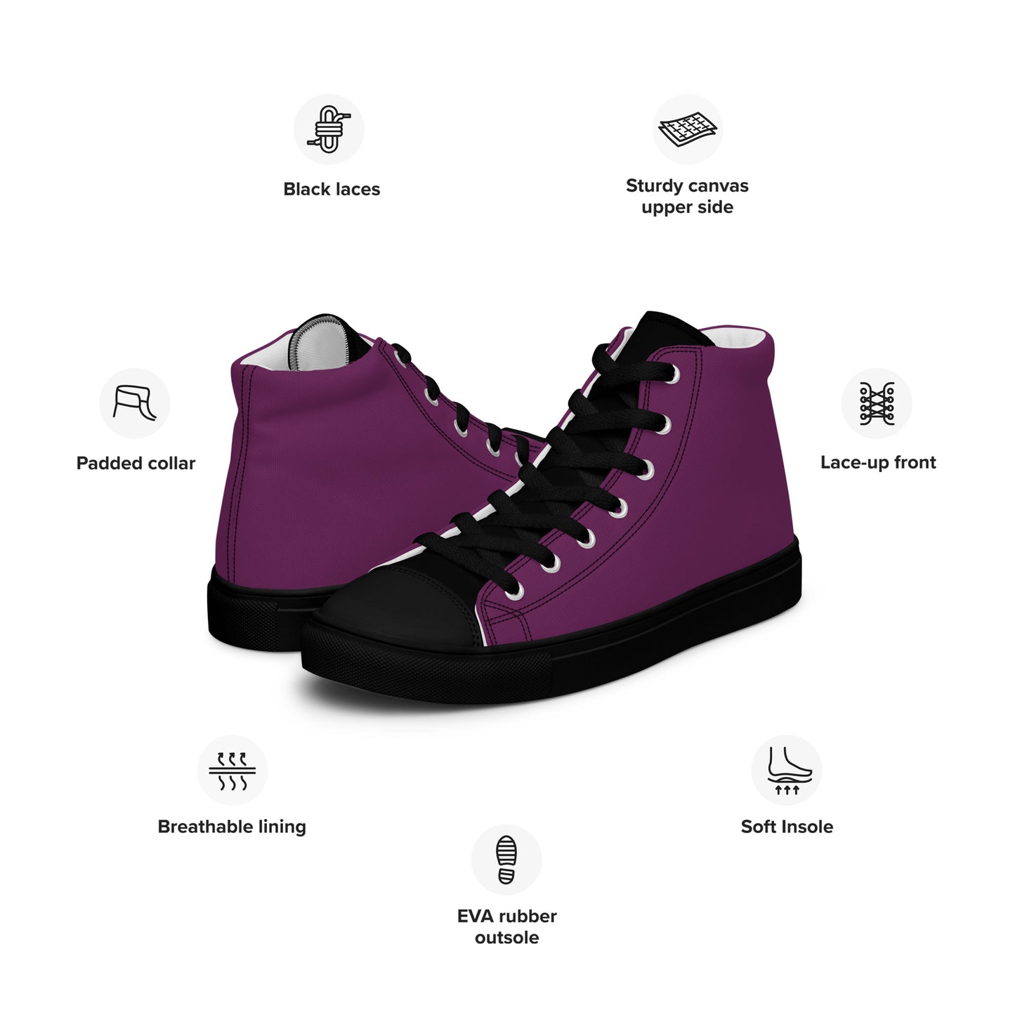 Men’s high top canvas shoes