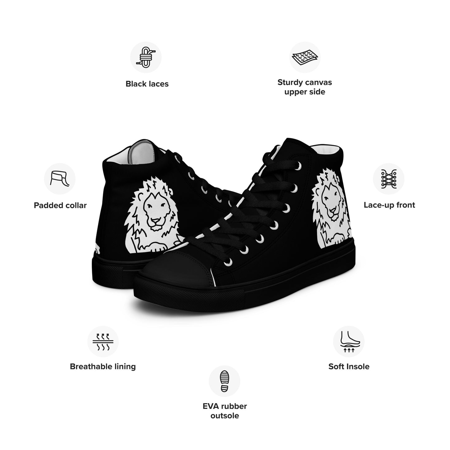 Men’s high top canvas shoes