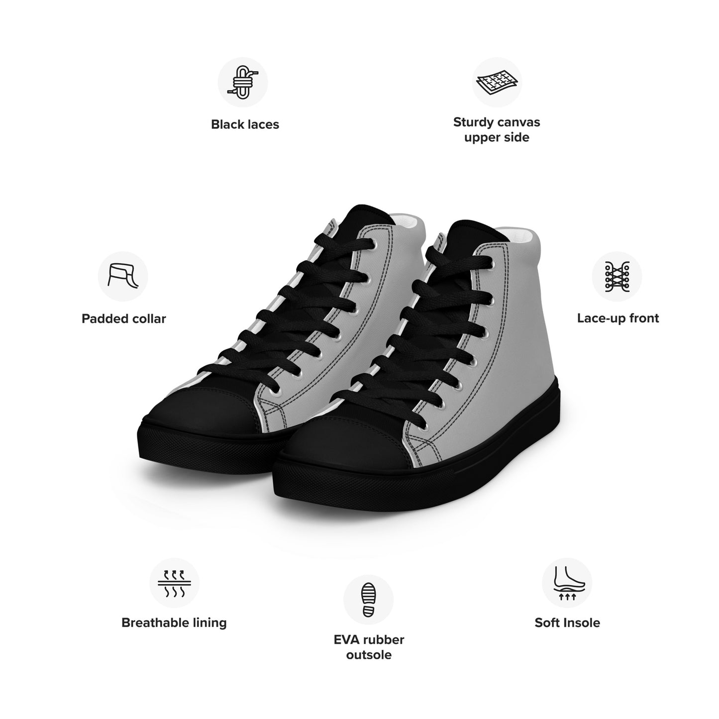 Men’s high top canvas shoes