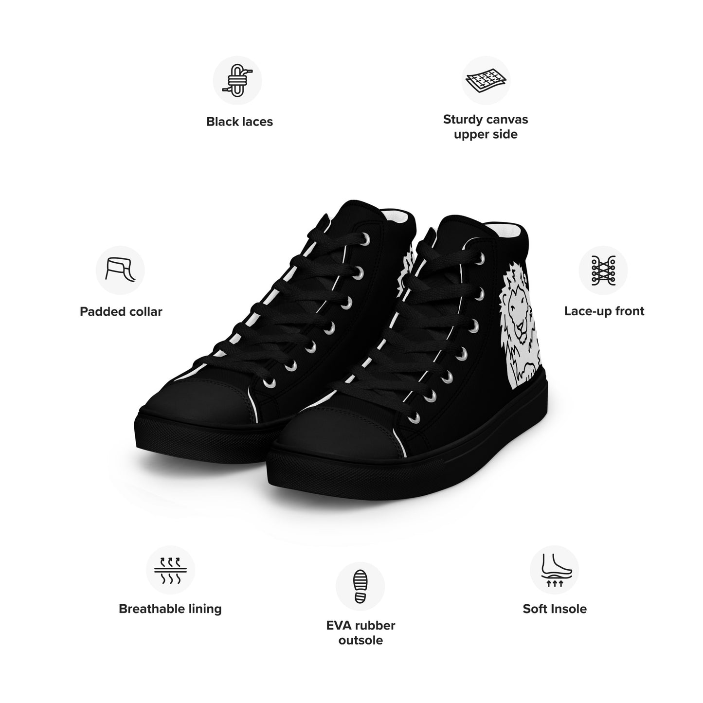 Men’s high top canvas shoes
