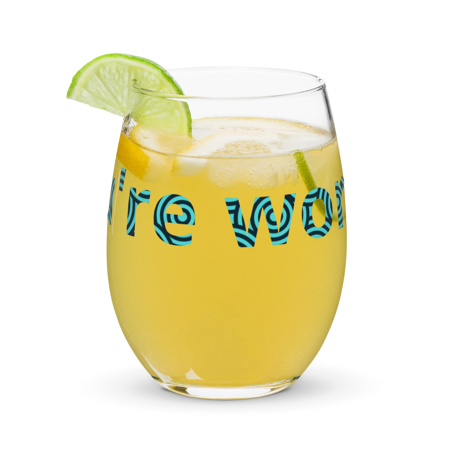 Stemless wine glass