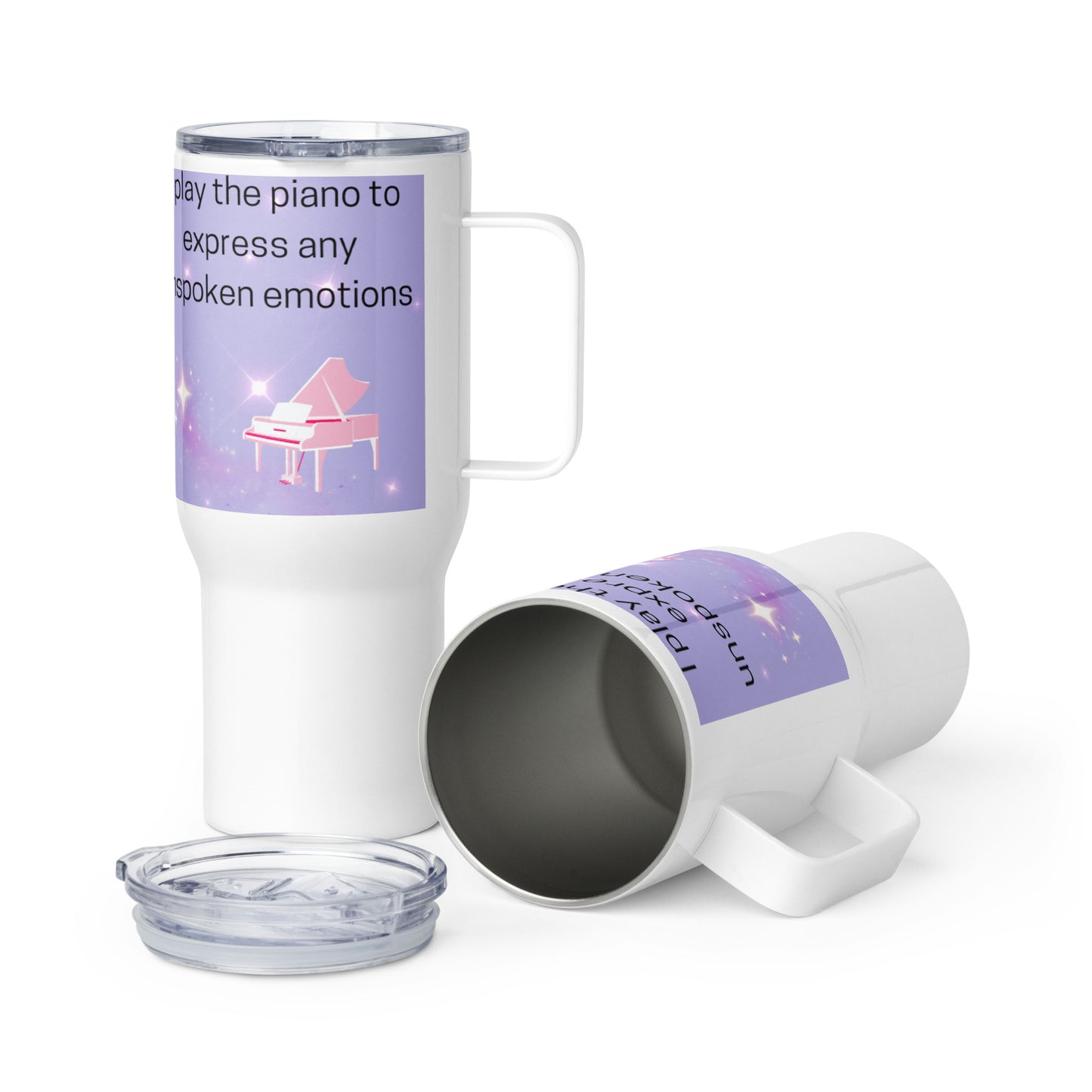 Travel mug with a handle