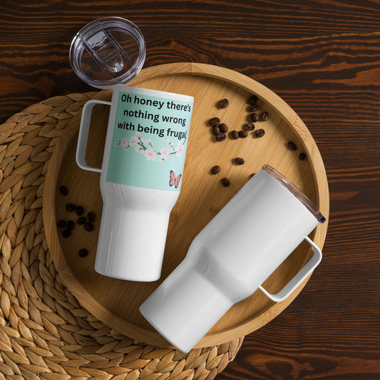 Travel mug with a handle