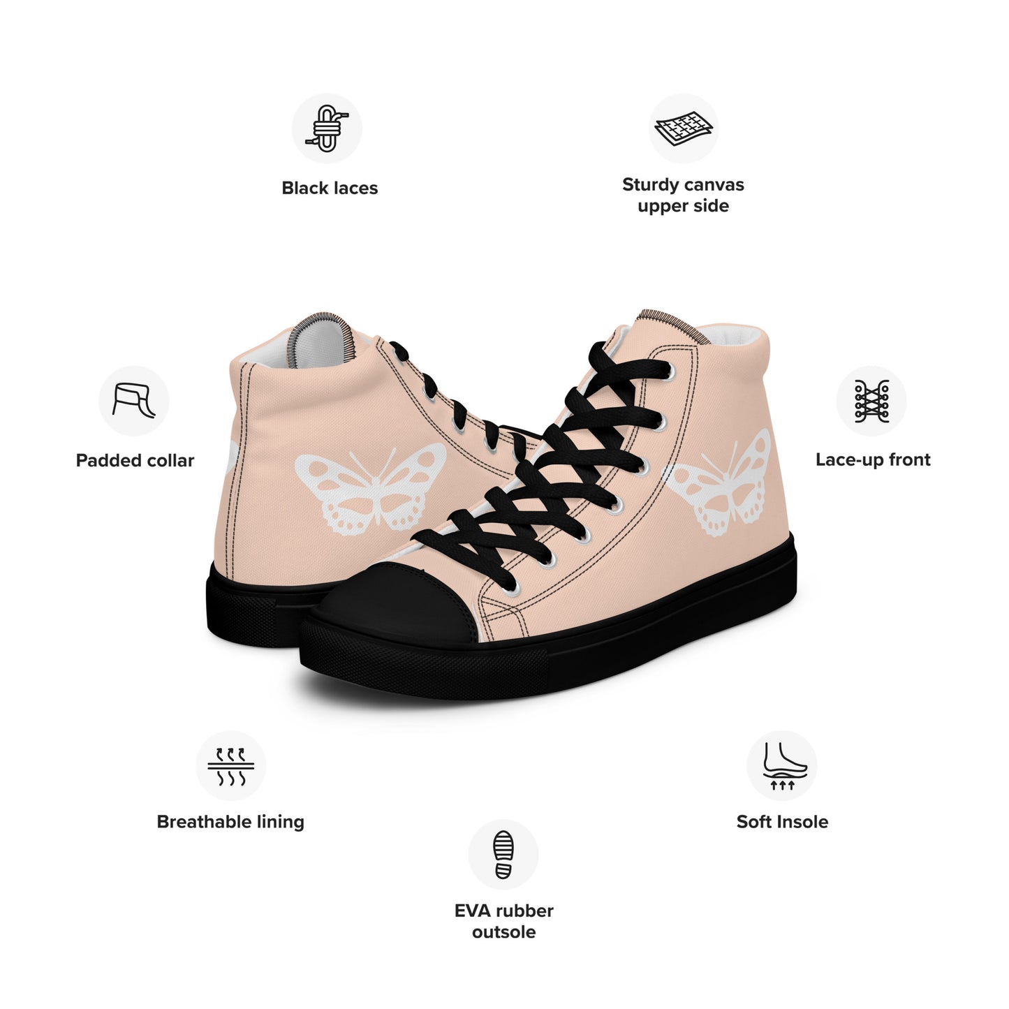 Women’s high top canvas shoes