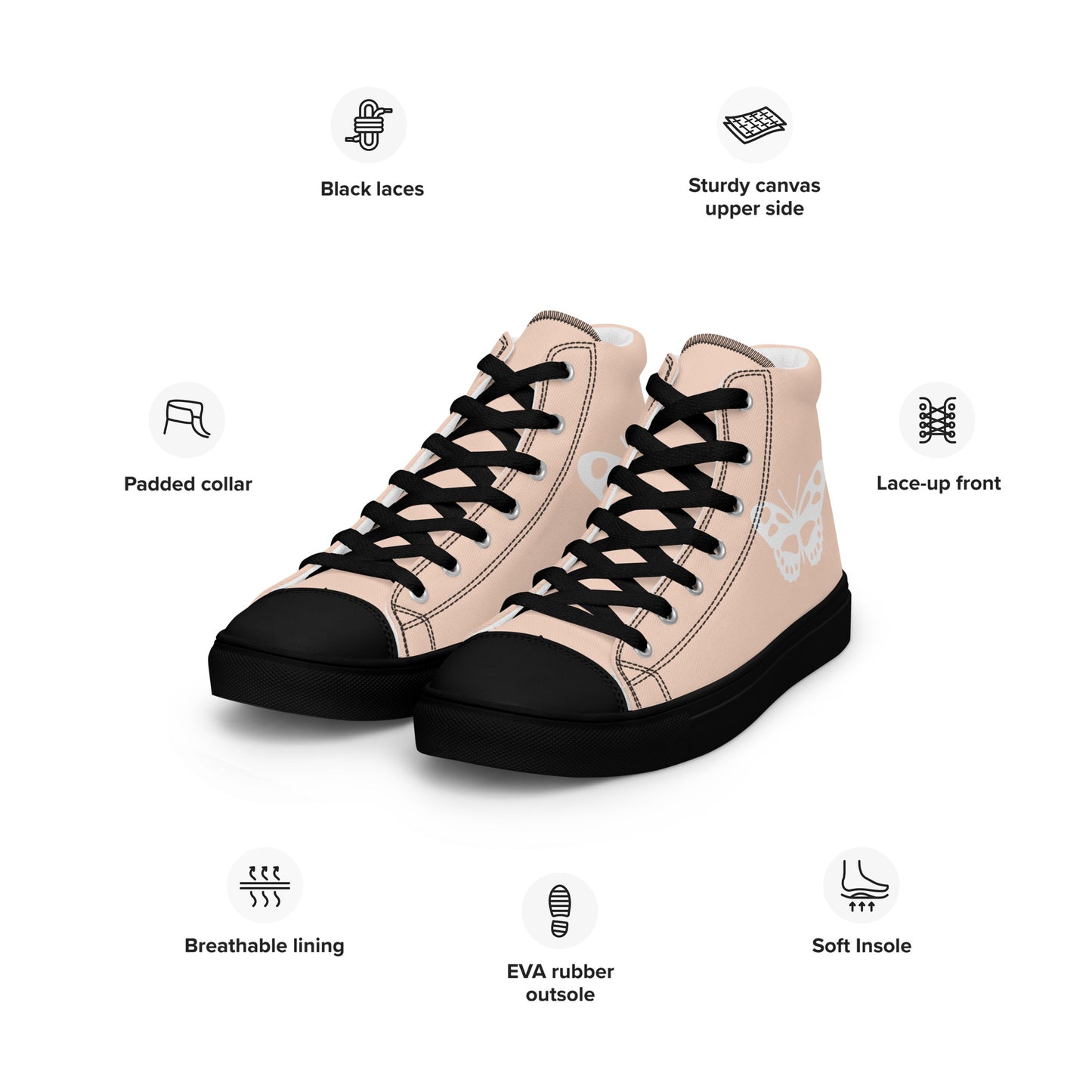 Women’s high top canvas shoes